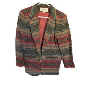 Vintage Fundamental Things Blazer Womens 4 Petite Denver Vibes Aztec Western EUC